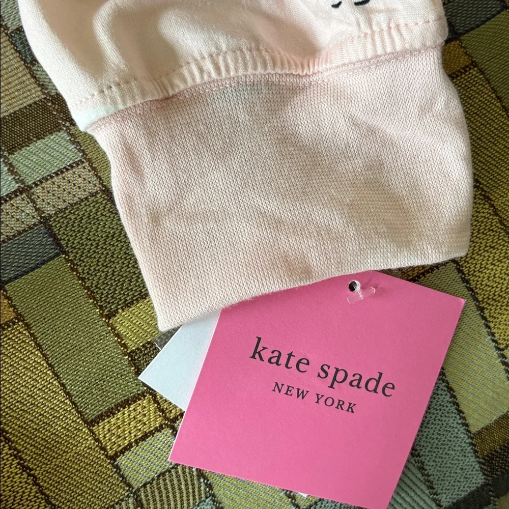 NWT Kate Spade Brushed Jersey Jogger PJ Set Size L Luxurious Lounge Whimsical